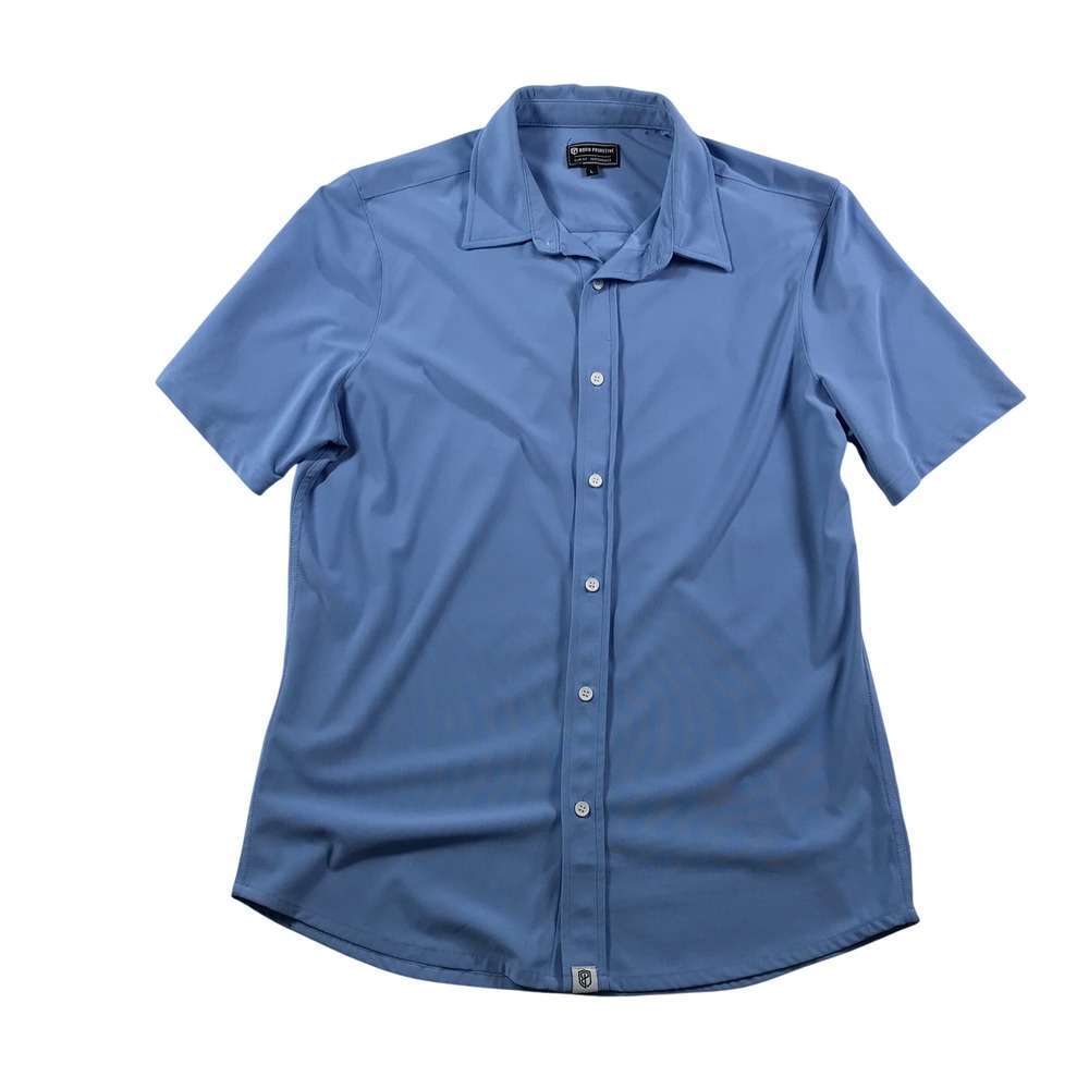 Born Primitive Slim Fit Performance Button Down Shirt Mens Large Light Blue SS